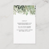 Botanisch groen en witte pioen Garland Garden Visitekaartje (Achterkant)
