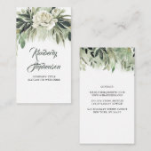 Botanisch groen en witte pioen Garland Garden Visitekaartje (Voorkant / Achterkant)