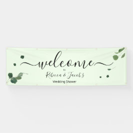 Botanisch groen Eucalyptus huwelijksdouche Spandoek