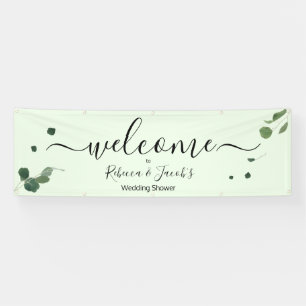 Botanisch groen Eucalyptus huwelijksdouche Spandoek