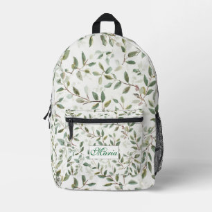 Botanisch groen Eucalyptus monogram Bedrukte Rugzak