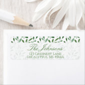 Botanisch groen eucalyptus retouradres etiket (Insitu)
