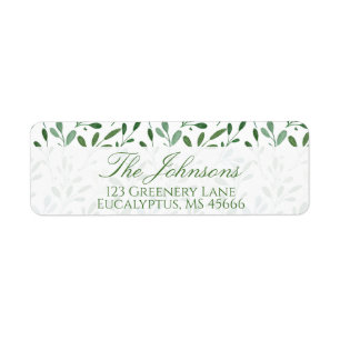 Botanisch groen eucalyptus retouradres etiket