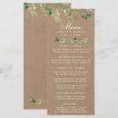 Botanisch groen eucalyptus trouwdag kraft menu (Voorkant / Achterkant)