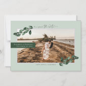 botanisch groen | Fotobruiloft Bewaar de datum Magnetische Uitnodiging (Voorkant)