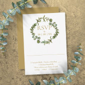 Botanisch groen Garland Elegant goud RSVP Kaartje