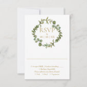 Botanisch groen Garland Elegant goud RSVP Kaartje (Voorkant)