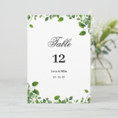 Botanisch groen gebladerte eenvoudige tabel Nummer Kaart (Staand voorkant)
