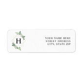 Botanisch groen geometrisch monogram etiket (Voorkant)