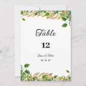Botanisch groen goud gebladerte Tabel Nummers Kaart (Voorkant)