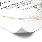 Botanisch groen gouden open bar tafelkaart poster (Hoek)