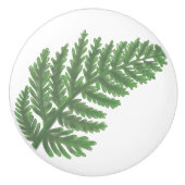 Botanisch groen Groene Varen Keramische Knop (Voorkant)