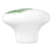 Botanisch groen Groene Varen Keramische Knop (Zijkant)
