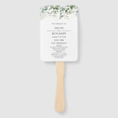 Botanisch groen | Huwelijksfanprogramma Handwaaier (Voorkant)
