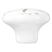 Botanisch groen keramische knop (Zijkant)