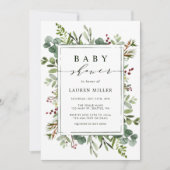 Botanisch groen kerstBaby shower Kaart (Voorkant)