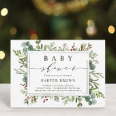 Botanisch groen kerstBaby shower Kaart