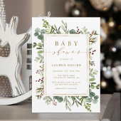 Botanisch groen kerstBaby shower Kaart