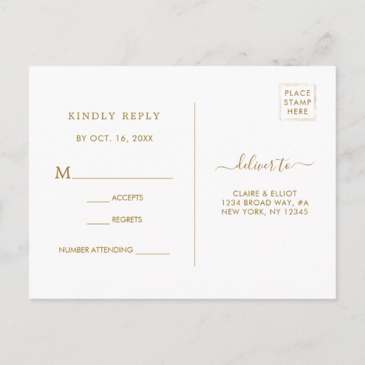 Botanisch groen Kerstmis Gouden bruiloft RSVP Uitnodiging Briefkaart (Achterkant)