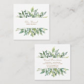 Botanisch groen laat het professionele ontwerp van vierkante visitekaartje (Voorkant / Achterkant)