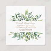 Botanisch groen laat het professionele ontwerp van vierkante visitekaartje (Achterkant)