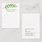 Botanisch groen laat juwelen oorscherm achter visitekaartje (Voorkant / Achterkant)