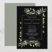 Botanisch groen laat koppels douchen kaart (Voorkant / Achterkant)