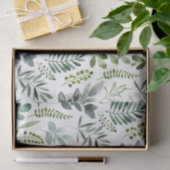 Botanisch groen laat Waterverf patroon achter Tissuepapier (Geschenk)