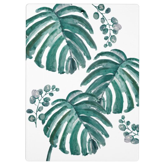 Botanisch groen leder Tropisch schilderen Klembord (Achterkant)