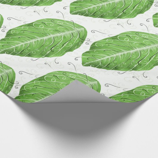 Botanisch groen lederen patroon cadeaupapier (Hoek)