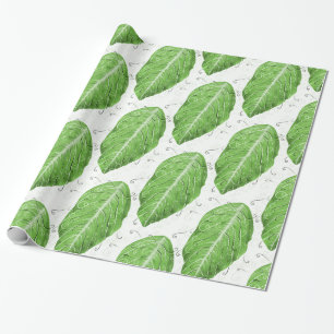 Botanisch groen lederen patroon cadeaupapier