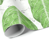 Botanisch groen lederen patroon cadeaupapier (Rol Hoek)