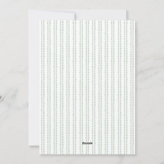 Botanisch groen lint Vrolijk Kerstmis 3 Foto Feestdagenkaart (Achterkant)