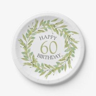 Botanisch groen loof krans papier Borden Papieren Bordje