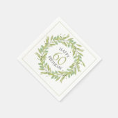 Botanisch groen loof krans verjaardag servet (Hoek)