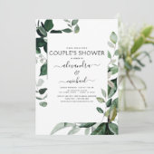 Botanisch groen loof paar's douche kaart (Staand voorkant)