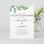 Botanisch groen loof paar's douche kaart (Staand voorkant)