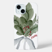 Botanisch groen met bessen gepersonaliseerd Case-Mate iPhone case (Achterkant)