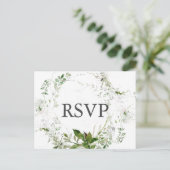Botanisch groen Moderne bruiloft RSVP Uitnodiging Briefkaart (Staand voorkant)