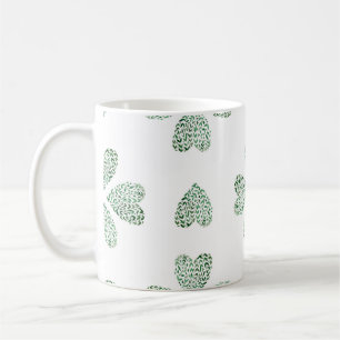 Botanisch groen ornament, naadloze waterverf koffiemok