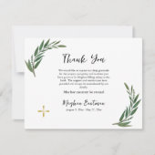 Botanisch groen orthodox Christelijk gedenkteken Bedankkaart (Voorkant)