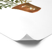 Botanisch groen Plant Waterverf Schilderend Poster (Hoek)