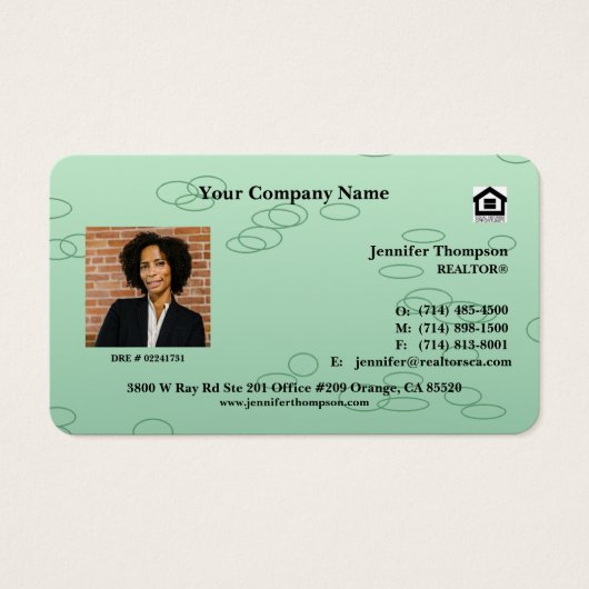 Botanisch groen Ronde Rand Visitekaartje (Voorkant)