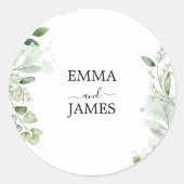 Botanisch groen ronde Sticker (Voorkant)