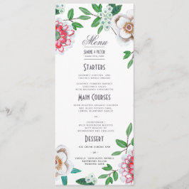 Botanisch Groen Roze Floral Wedding Menu