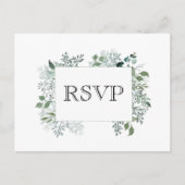 Botanisch groen RSVP bruiloft Lijst gebladerte Briefkaart (Voorkant)