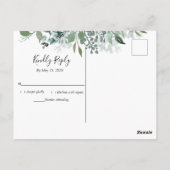 Botanisch groen RSVP Bruiloft Lijst Gold Postcar Briefkaart (Achterkant)