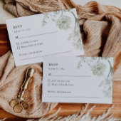 Botanisch groen RSVP-kaart –  bloemen RSVP Kaartje
