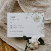Botanisch groen RSVP-kaart –  bloemen RSVP Kaartje