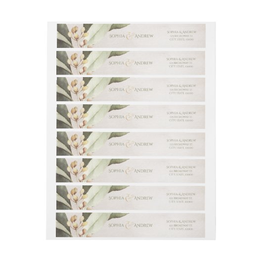 Botanisch groen  rustiek bruiloft monogram (Vel)